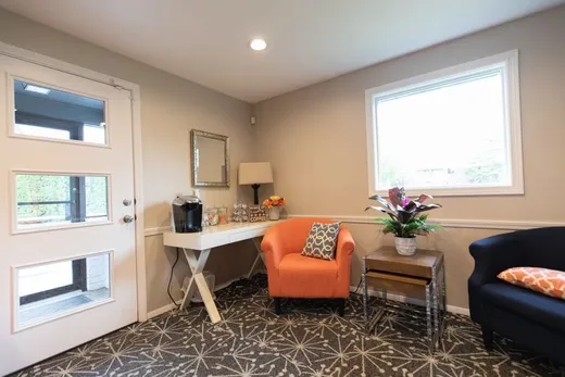 The entry at Noblesville Dental Associates with a coffee station for guests