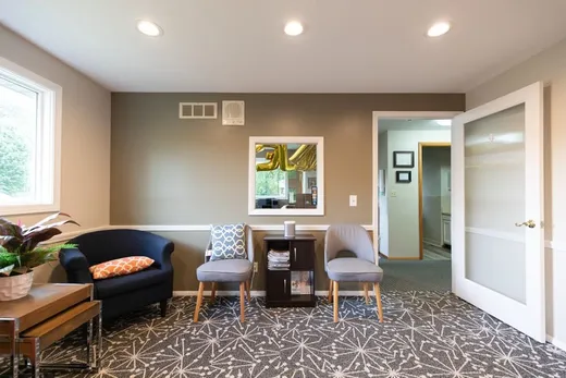 Comfortable seating in the waiting room at Noblesville Dental Associates